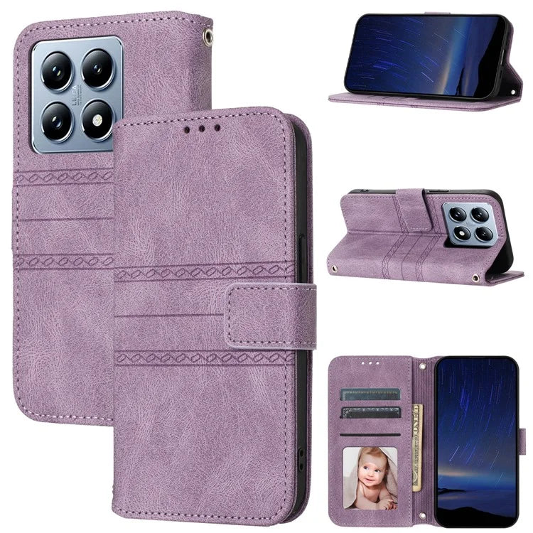 For Xiaomi 14T Pro Case Wallet PU Leather Imprinted Pattern Phone Cover