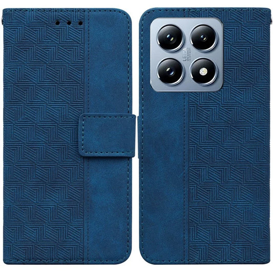 For Xiaomi 14T Pro Case Geometry Pattern Leather Wallet Phone Cover