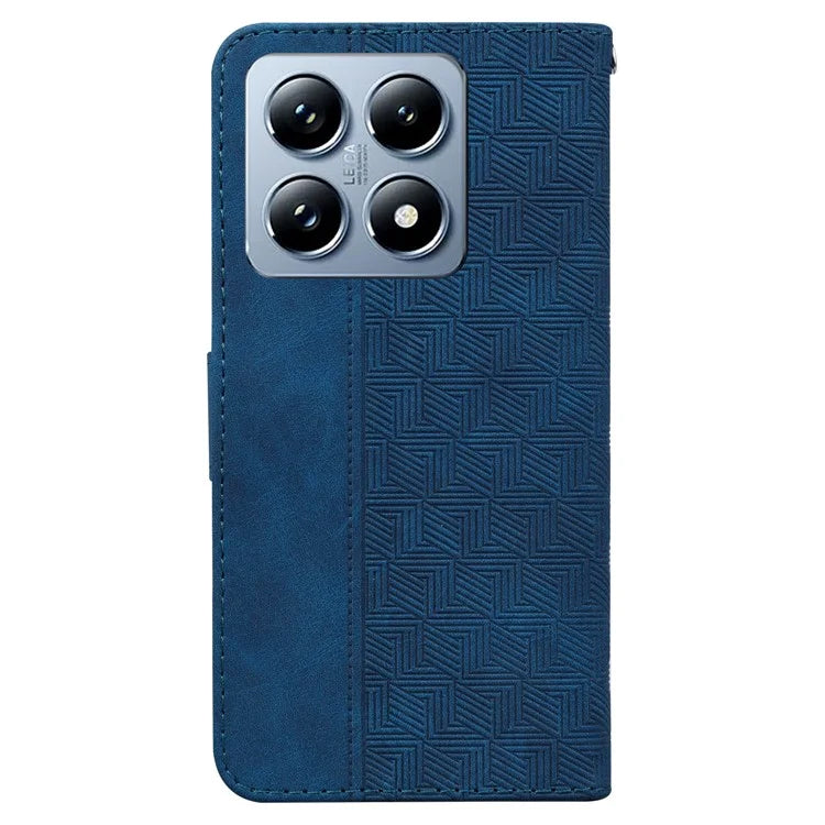 For Xiaomi 14T Pro Case Geometry Pattern Leather Wallet Phone Cover