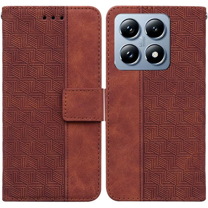 For Xiaomi 14T Pro Case Geometry Pattern Leather Wallet Phone Cover