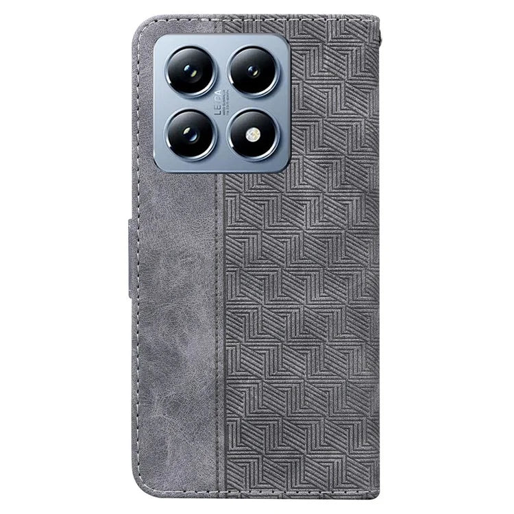 For Xiaomi 14T Pro Case Geometry Pattern Leather Wallet Phone Cover