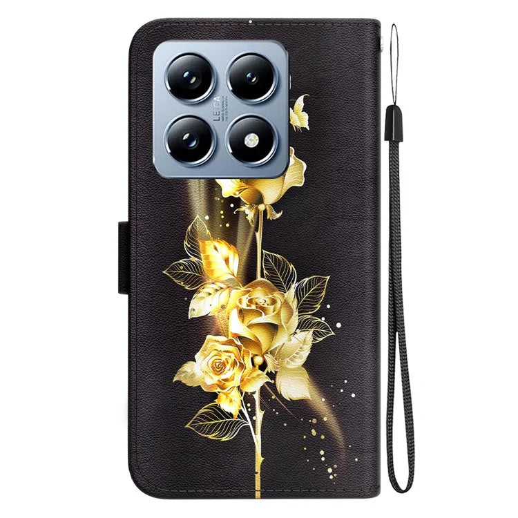 For Xiaomi 14T Pro Wallet Phone Case Anti-Drop Leather Flip Cover Pattern Printing