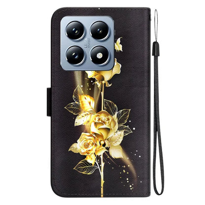 For Xiaomi 14T Pro Wallet Phone Case Anti-Drop Leather Flip Cover Pattern Printing