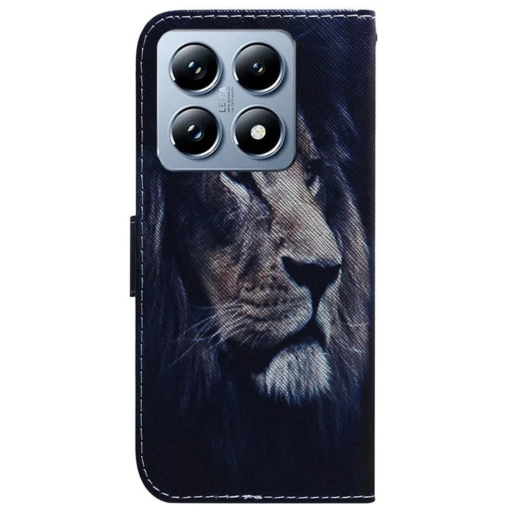 For Xiaomi 14T Pro Wallet Case Pattern Print Leather Phone Cover