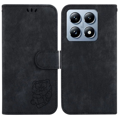 For Xiaomi 14T Pro Wallet Case Tiger Imprint Leather Shockproof Phone Cover