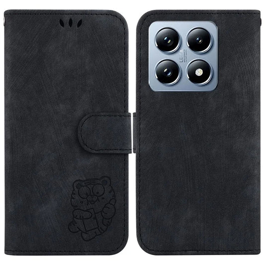For Xiaomi 14T Pro Wallet Case Tiger Imprint Leather Shockproof Phone Cover