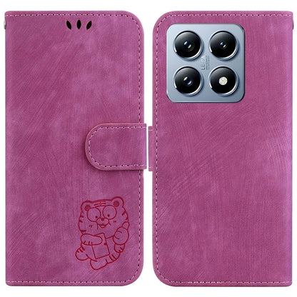 For Xiaomi 14T Pro Wallet Case Tiger Imprint Leather Shockproof Phone Cover