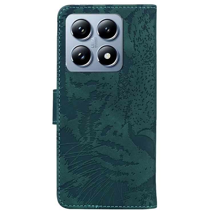 For Xiaomi 14T Pro Case Tiger Imprint Leather Wallet Phone Cover
