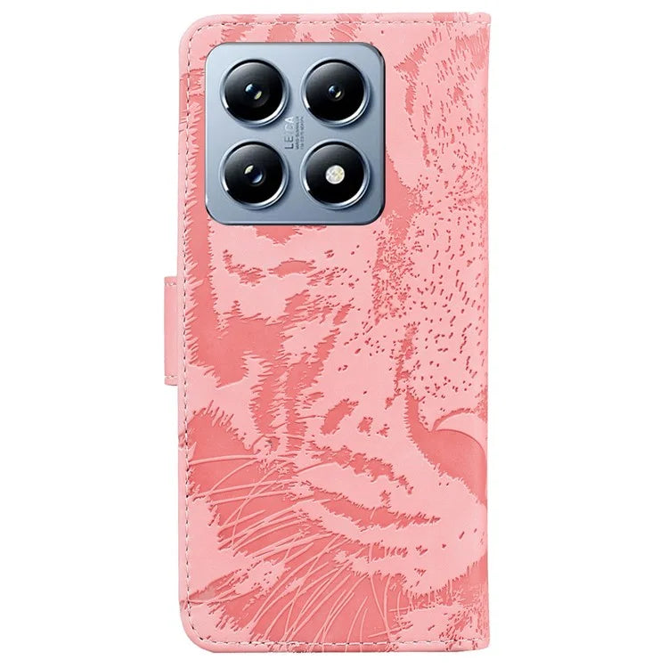 For Xiaomi 14T Pro Case Tiger Imprint Leather Wallet Phone Cover