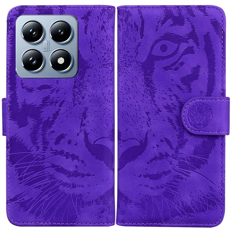For Xiaomi 14T Pro Case Tiger Imprint Leather Wallet Phone Cover