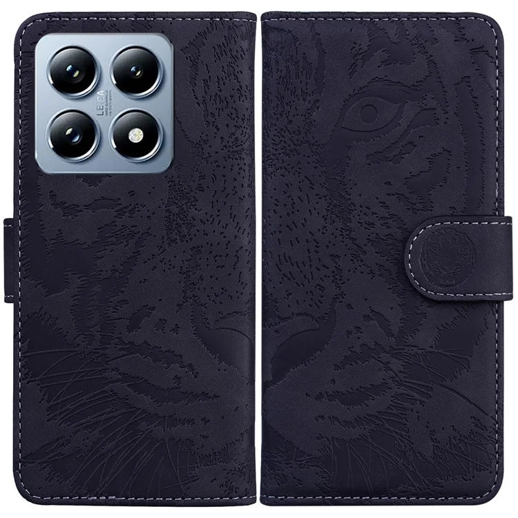 For Xiaomi 14T Pro Case Tiger Imprint Leather Wallet Phone Cover