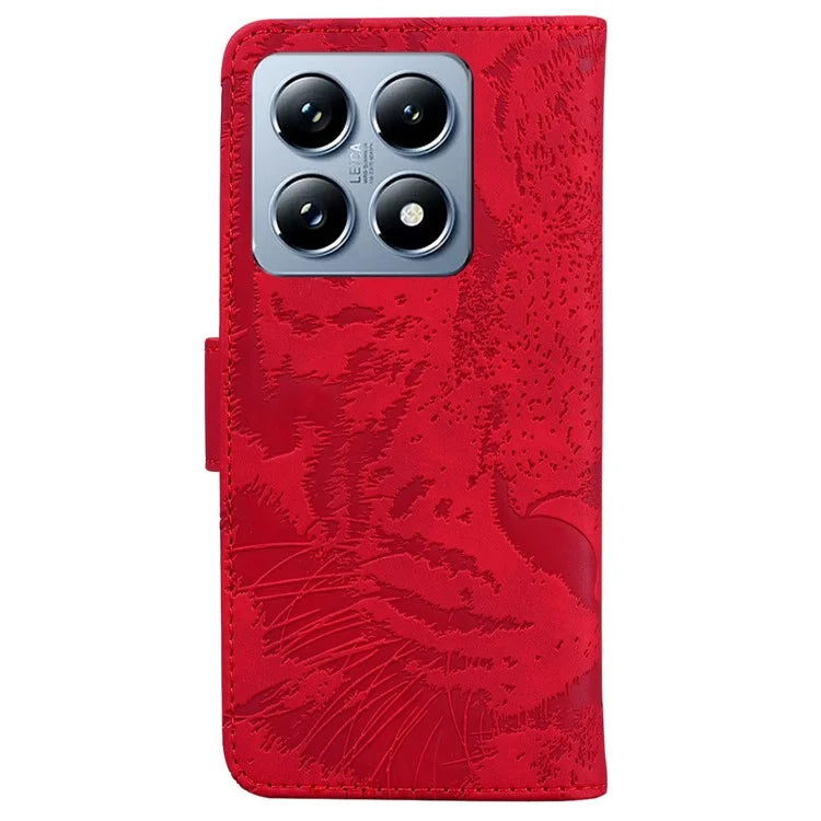 For Xiaomi 14T Pro Case Tiger Imprint Leather Wallet Phone Cover