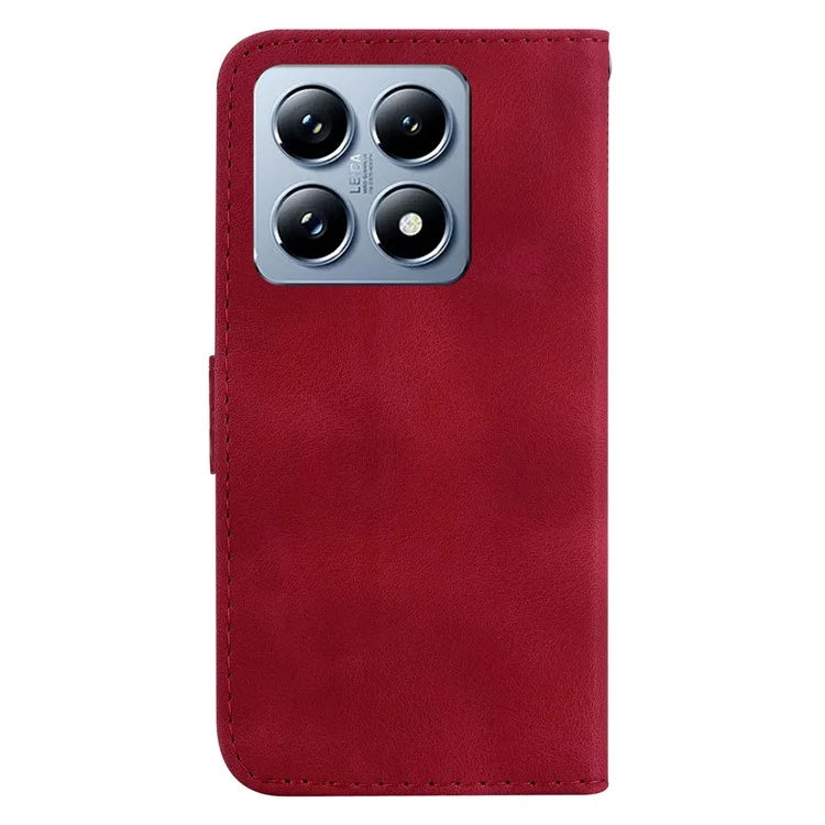 For Xiaomi 14T Pro Stand Case 7-Shaped Pattern Imprint Leather Phone Cover