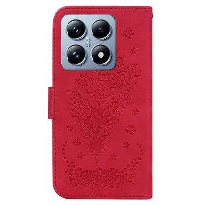 For Xiaomi 14T Pro Case PU Leather Wallet Phone Cover Butterfly Flower Imprint