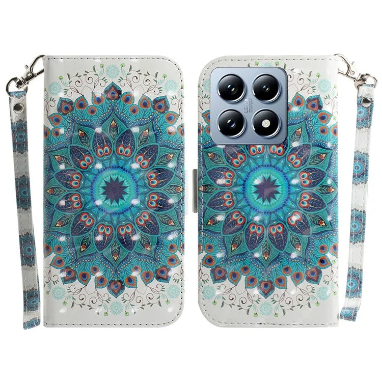 For Xiaomi 14T Pro Case Pattern Printing Leather Wallet Phone Cover