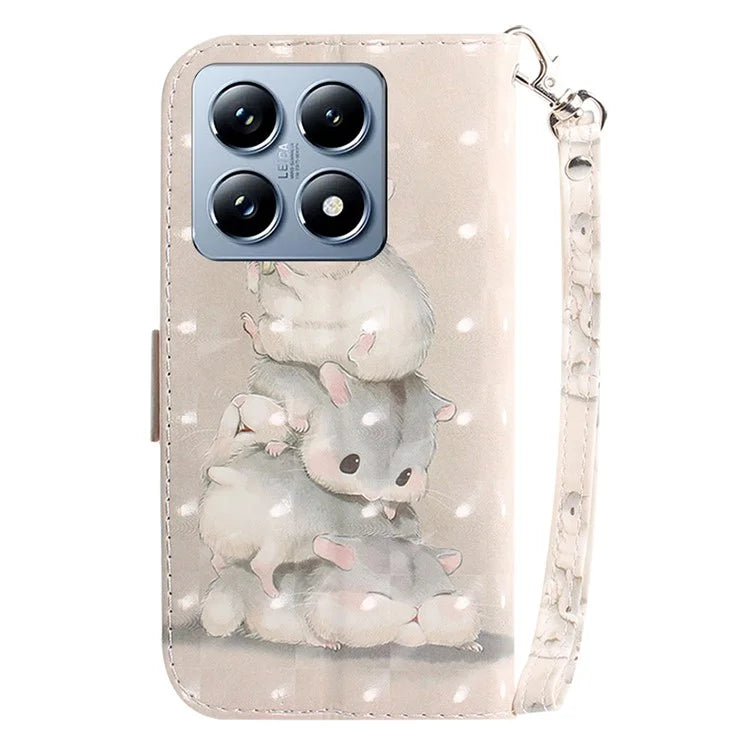 For Xiaomi 14T Pro Case Pattern Printing Leather Wallet Phone Cover
