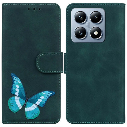 For Xiaomi 14T Stand Case PU Leather Phone Cover Butterfly Printed