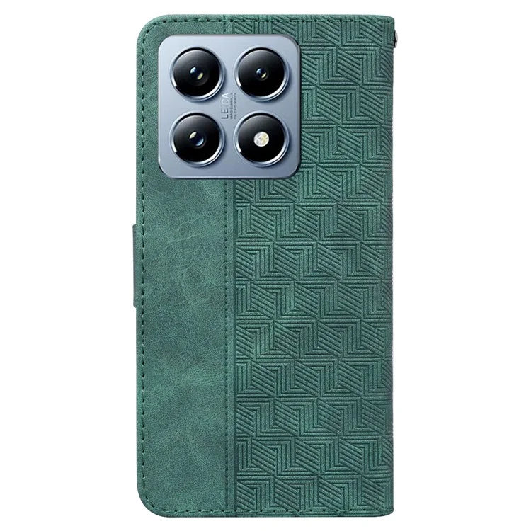 For Xiaomi 14T Case Geometry Pattern Leather Wallet Phone Cover