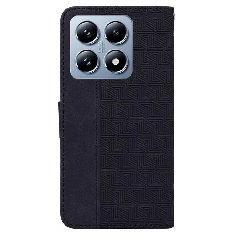 For Xiaomi 14T Case Geometry Pattern Leather Wallet Phone Cover