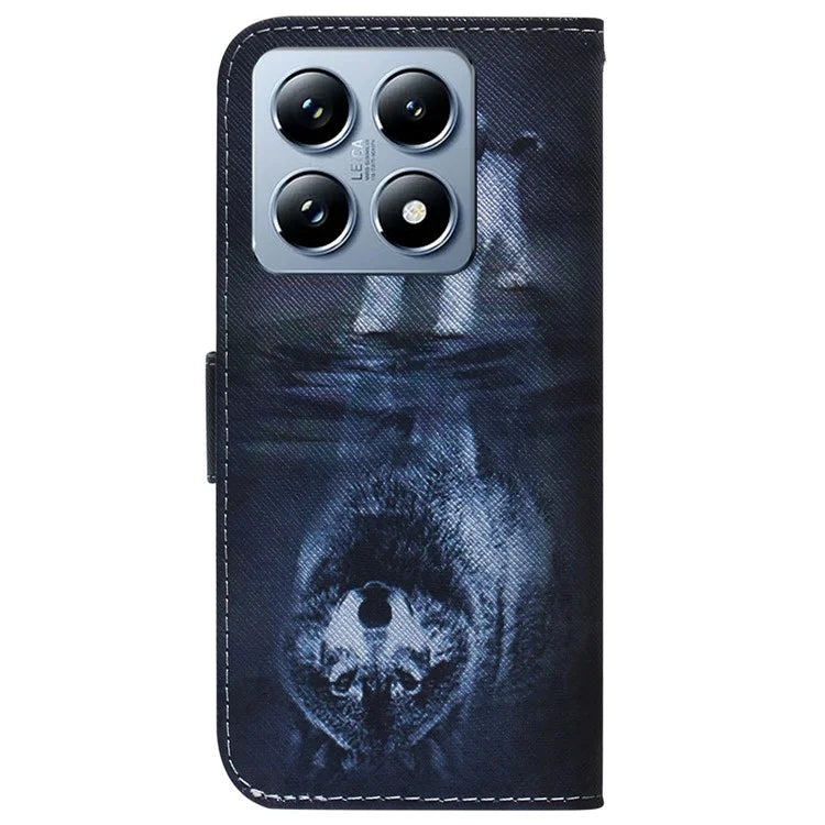 For Xiaomi 14T Wallet Case Pattern Print Leather Phone Cover