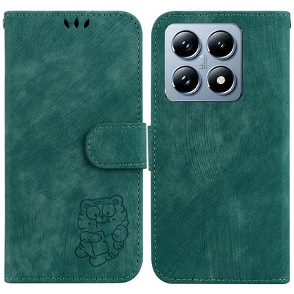 For Xiaomi 14T Wallet Case Tiger Imprint Leather Shockproof Phone Cover