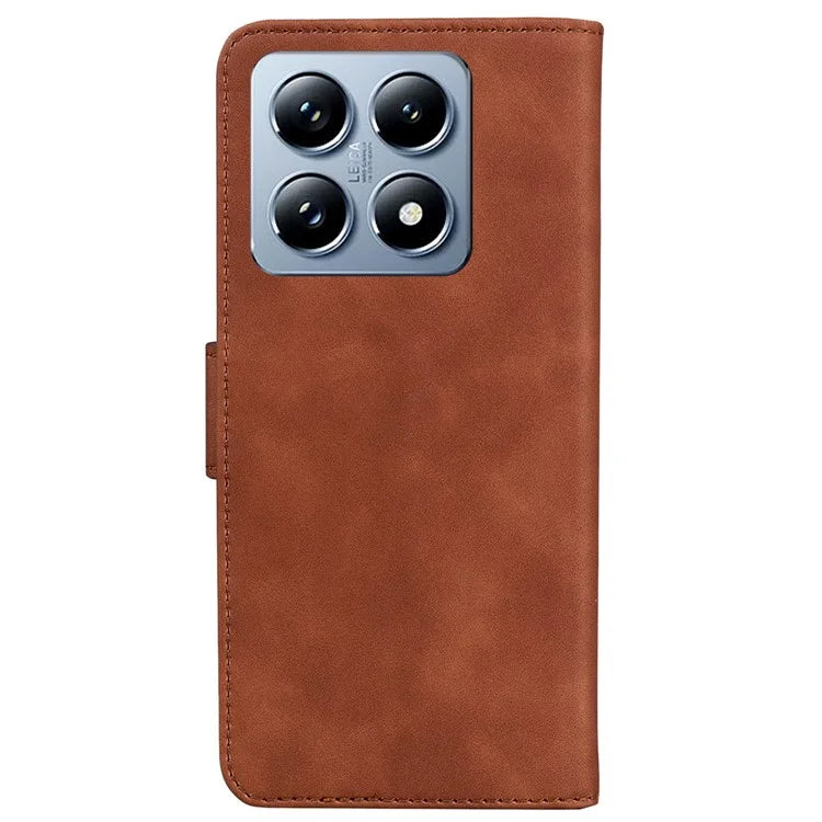 For Xiaomi 14T Case Solid Color Leather Wallet Phone Cover