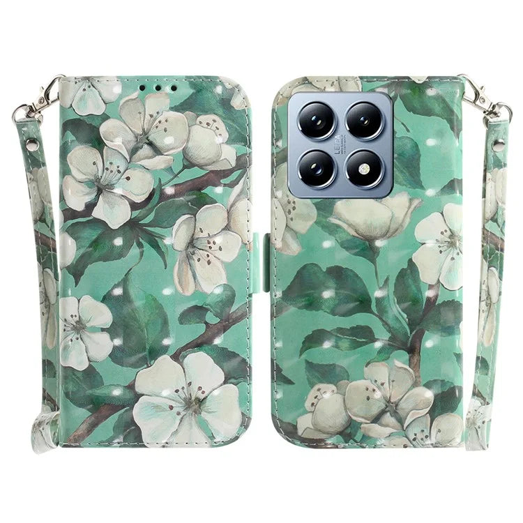 For Xiaomi 14T Case Pattern Printing Leather Wallet Phone Cover