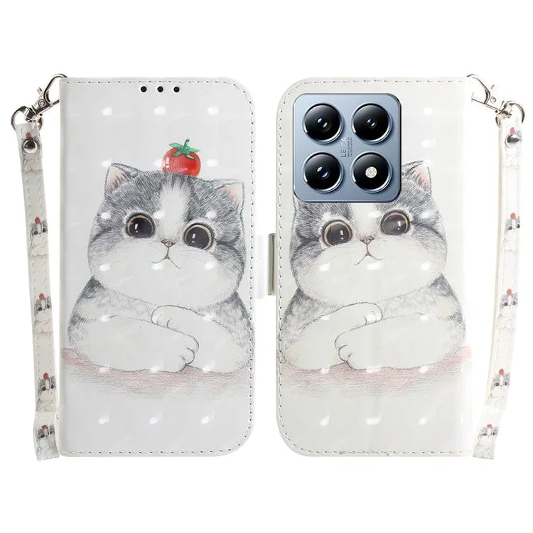 For Xiaomi 14T Case Pattern Printing Leather Wallet Phone Cover