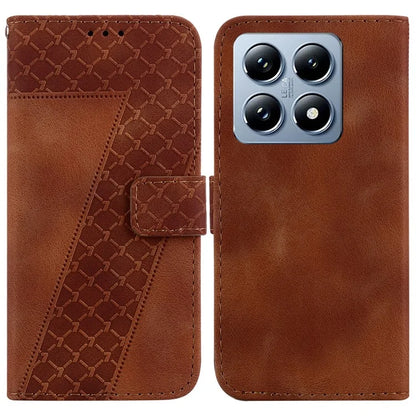 For Xiaomi 14T Stand Case 7-Shaped Pattern Imprint Leather Phone Cover