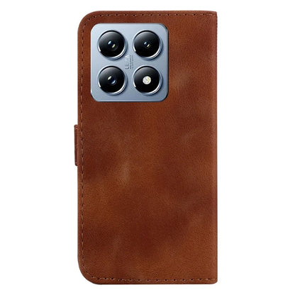 For Xiaomi 14T Stand Case 7-Shaped Pattern Imprint Leather Phone Cover