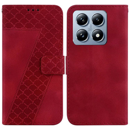 For Xiaomi 14T Stand Case 7-Shaped Pattern Imprint Leather Phone Cover