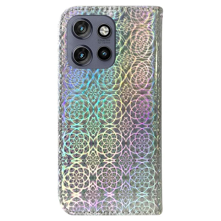 For Motorola Edge 50 Neo 5G / Moto S50 5G Stand Case Dazzling Flower Leather Phone Cover