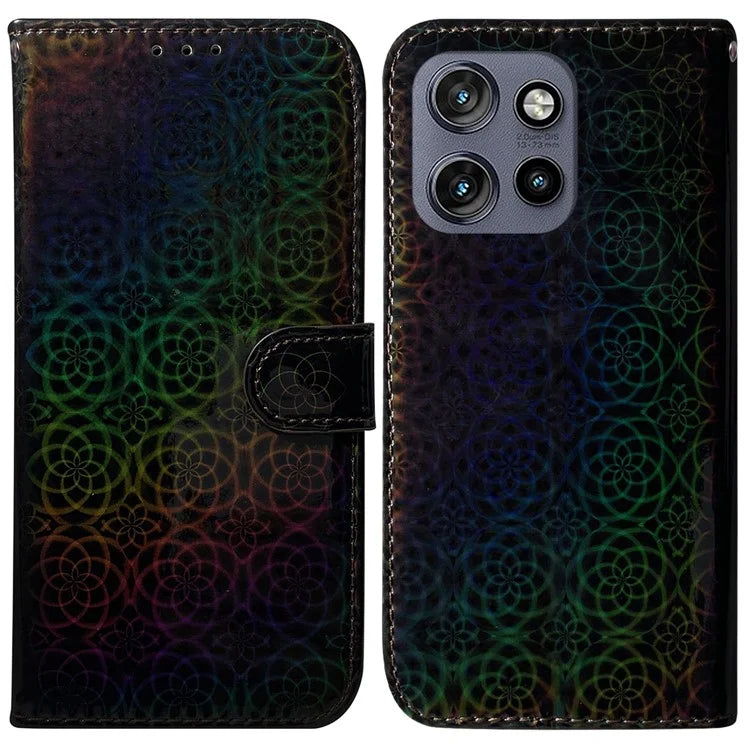 For Motorola Edge 50 Neo 5G / Moto S50 5G Stand Case Dazzling Flower Leather Phone Cover