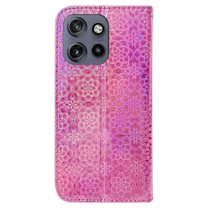 For Motorola Edge 50 Neo 5G / Moto S50 5G Stand Case Dazzling Flower Leather Phone Cover