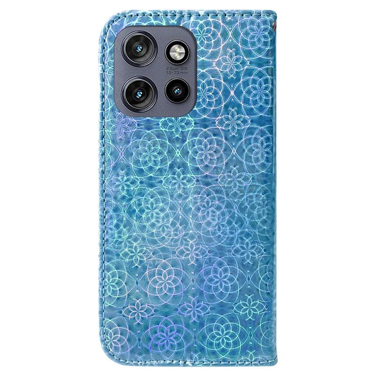 For Motorola Edge 50 Neo 5G / Moto S50 5G Stand Case Dazzling Flower Leather Phone Cover