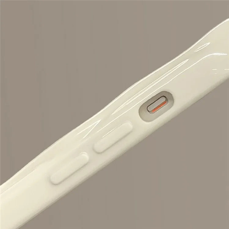 For iPhone 15 Case 3D Heart Design Soft TPU Shockproof Cover - White