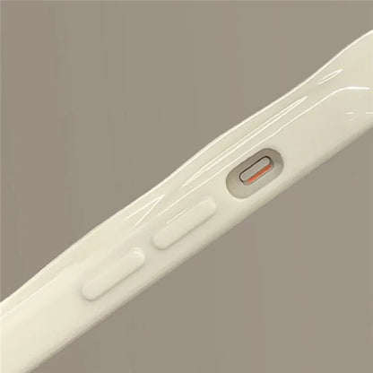 For iPhone 15 Case 3D Heart Design Soft TPU Shockproof Cover - White