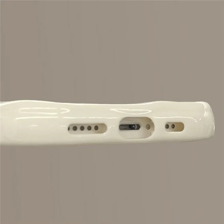For iPhone 15 Case 3D Heart Design Soft TPU Shockproof Cover - White