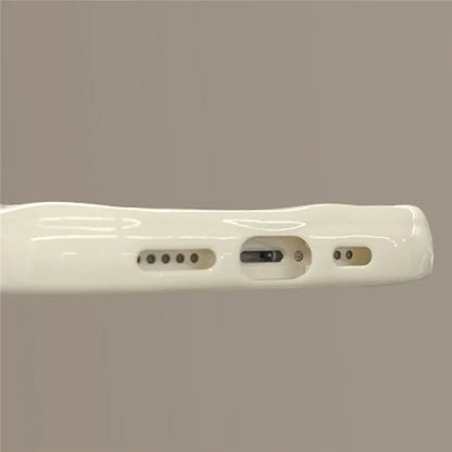 For iPhone 15 Case 3D Heart Design Soft TPU Shockproof Cover - White