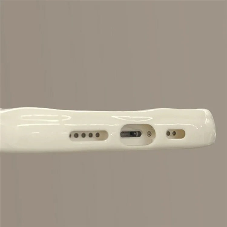 For iPhone 14 Case 3D Heart Design TPU Phone Cover with Laser Beaded Strap