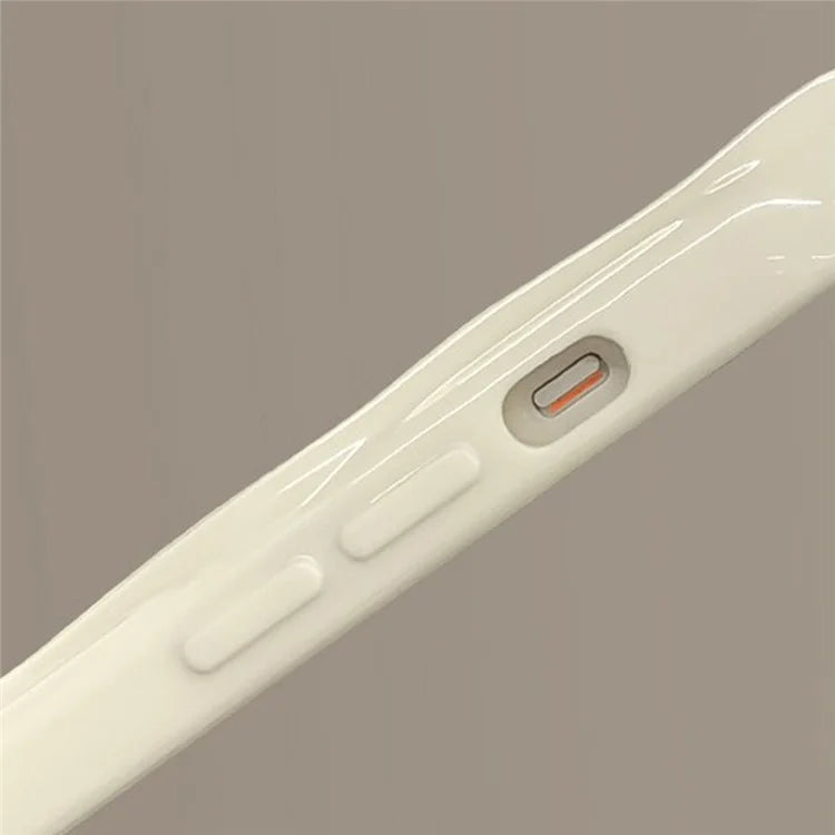 For iPhone 14 Case 3D Heart Design TPU Phone Cover with Laser Beaded Strap