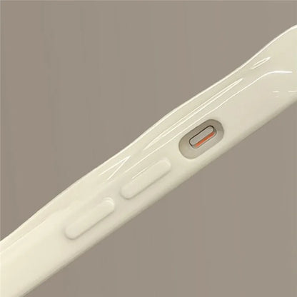 For iPhone 14 Case 3D Heart Design TPU Phone Cover with Laser Beaded Strap
