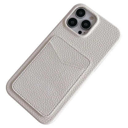 For iPhone 16 Pro Max Case Litchi Texture Anti-Scratch PC+PU Leather Phone Cover with Card Holder
