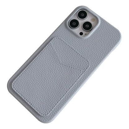 For iPhone 16 Pro Max Case Litchi Texture Anti-Scratch PC+PU Leather Phone Cover with Card Holder