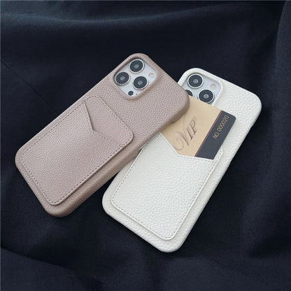 For iPhone 16 Pro Max Case Litchi Texture Anti-Scratch PC+PU Leather Phone Cover with Card Holder