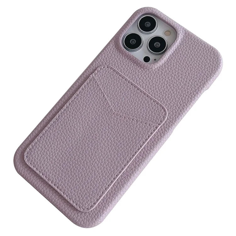 For iPhone 16 Pro Max Case Litchi Texture Anti-Scratch PC+PU Leather Phone Cover with Card Holder