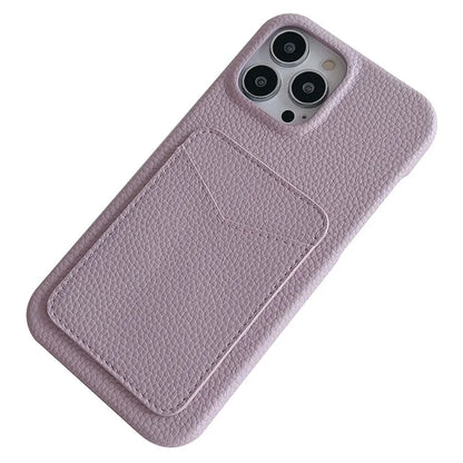 For iPhone 16 Pro Max Case Litchi Texture Anti-Scratch PC+PU Leather Phone Cover with Card Holder