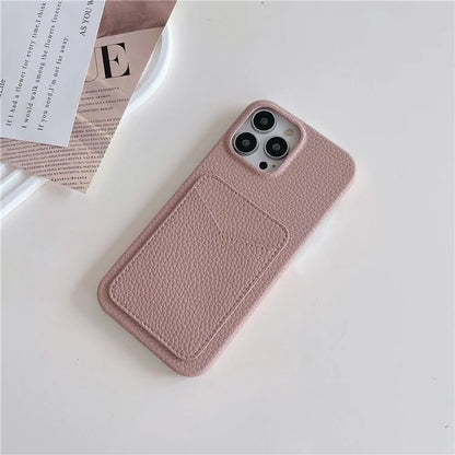 For iPhone 16 Pro Max Case Litchi Texture Anti-Scratch PC+PU Leather Phone Cover with Card Holder