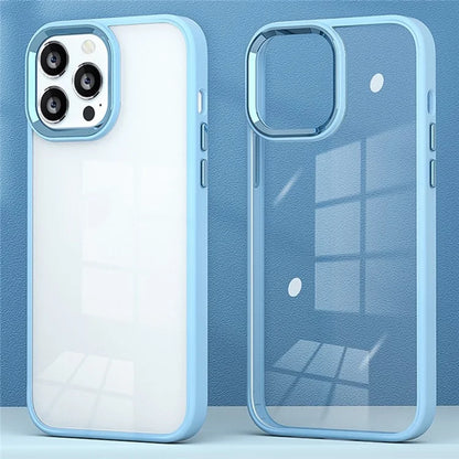 For iPhone 16 Pro Case Candy Color TPU+PC Phone Case Skin-Touch High Transparency Back Cover