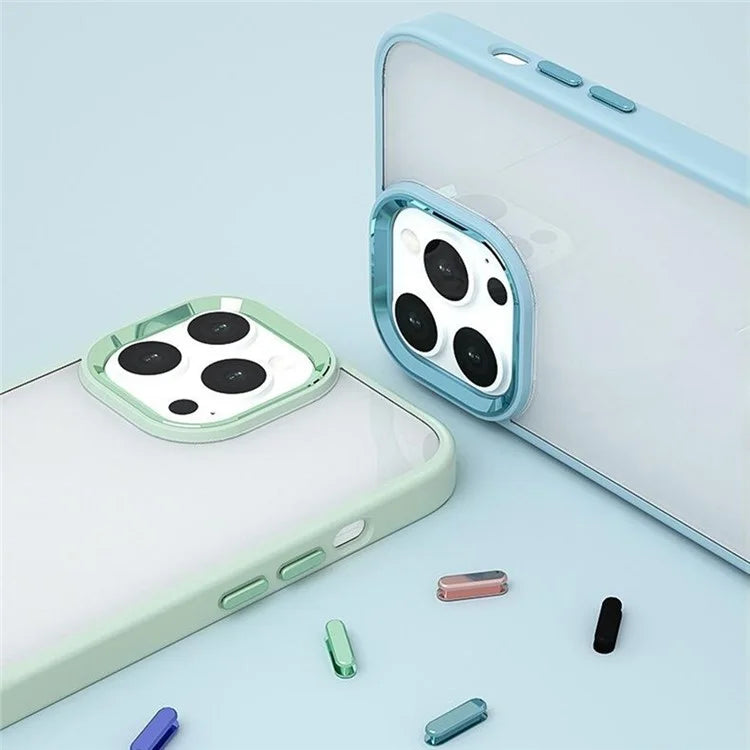 For iPhone 16 Pro Case Candy Color TPU+PC Phone Case Skin-Touch High Transparency Back Cover